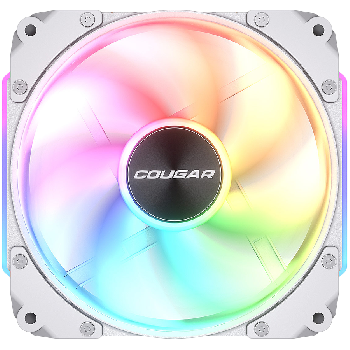 Cougar fan APOLAR 120 ARGB White, Fan Speed 600-2200 RPM±200RPM, Air Flow 75.38 CFM ± 10%, Air Pressure 2.59 mm H2O±10%, HDB Hydro Dynamic Bearing, 490 mm